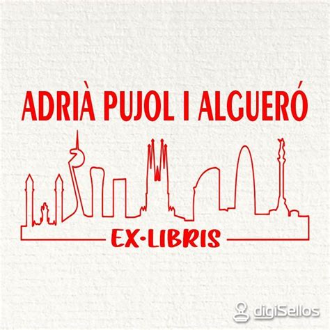 Ex Libris Skyline Barcelona Das perfekte Geschenk für Leser DigiStamps