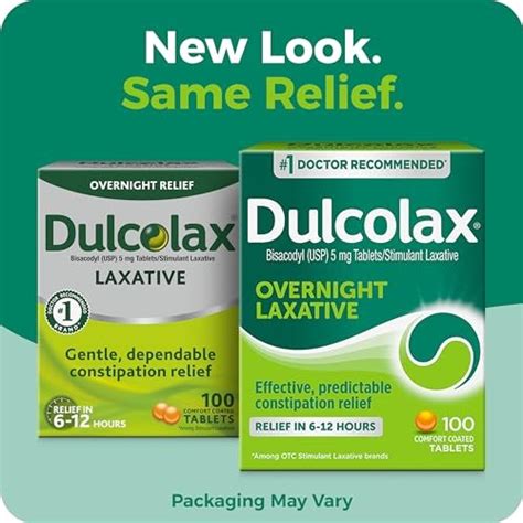 Dulcolax Stimulant Laxative Tablets 100 Count Gentle Overnight Constipation Relief Bisacodyl