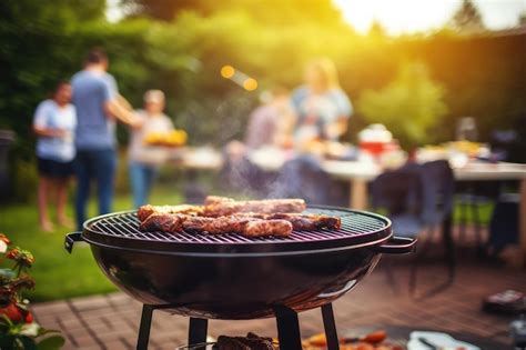 Premium Photo | Barbecue grill during party at backyard