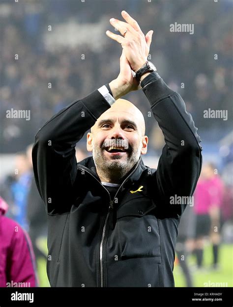 Manchester City Manager Pep Guardiola Celebrates After The Final Whistle During The Carabao Cup