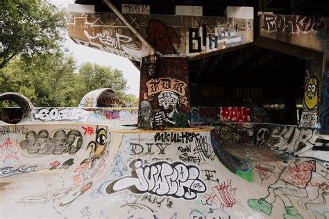 Skatepark Painted with Colorful Graffiti · Free Stock Photo