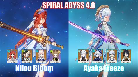 C0 Nilou Emilie Bloom C0 Ayaka Freeze Spiral Abyss 4 8 Genshin