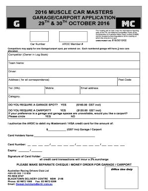 Fillable Online MCM Garage Application Form Fax Email Print PdfFiller