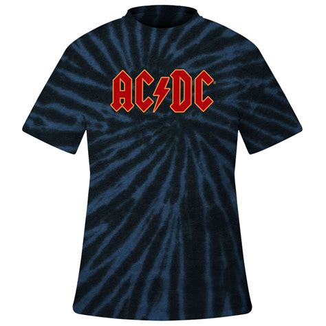 T Shirt Homme Ac Dc Logo Dip Dye Rock A Gogo