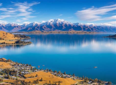 Premium AI Image | breathtaking shot of the lake wanaka in winter