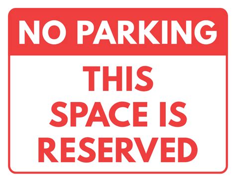 Reserved Parking Sign Template - Red Border Download Printable PDF ...