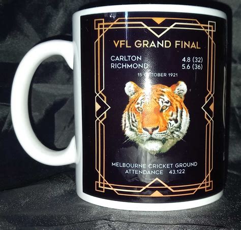 Richmond Football Club 1921 Premiers Mug - Footy Foto Mugs - Past Colours