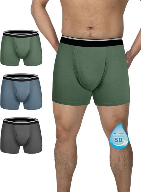 Amazon TIICHOO Mens Incontinence Boxer Briefs Washable Leak Proof