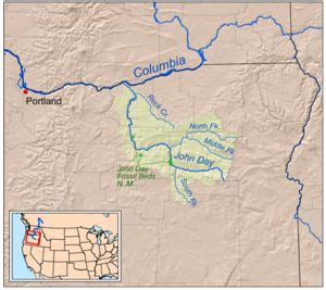 John day, Oregon map, Field trip