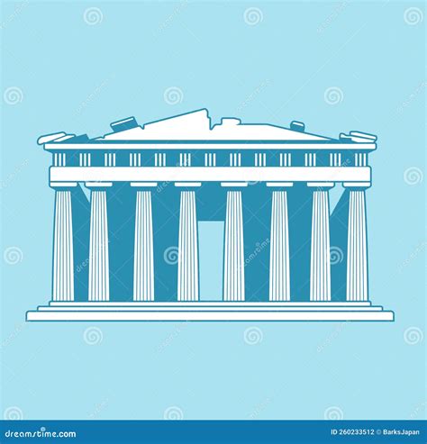 Parthenon Temple Greece World Famous Buildings Vector Illustration