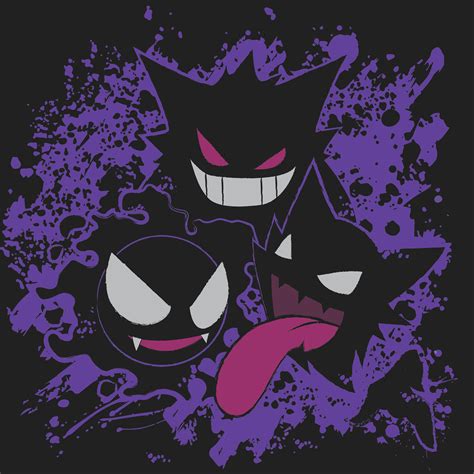 Gastly Haunter Gengar Halloween Ghost Pokémon Graphic Tee Etsy Uk