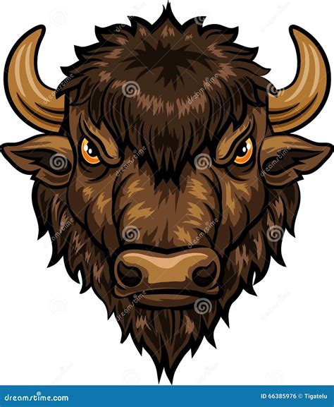 Cartoon Illustration Of Head Bison Mascot | CartoonDealer.com #66385976