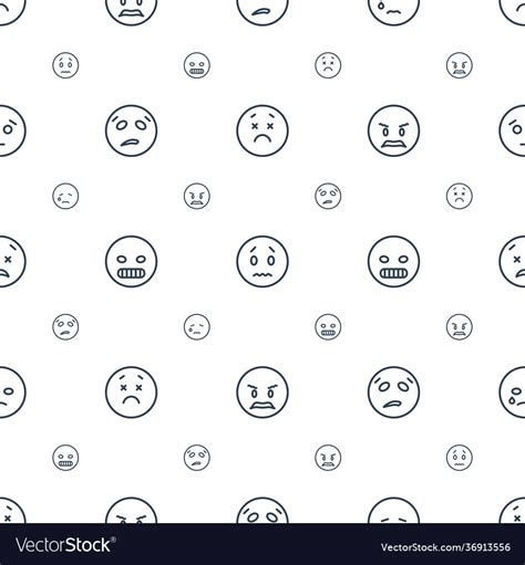 Sad Icons Pattern Seamless White Background Vector Image