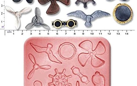 Steampunk Propellers And Goggles Craft Sugarcraft Fimo Chocolate Silicone Rubber Mould Mold Buy