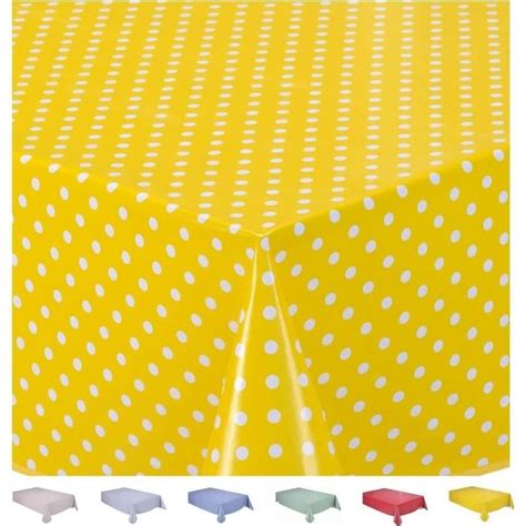 Nappe Toile Cir E Pvc Rectangulaire X Cm Petit Pois Jaune