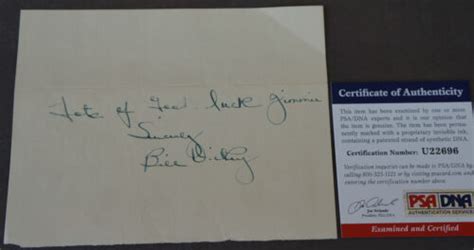 BILL DICKEY Signed 1937 New York Yankees 80 Yr Old Autograph PSA DNA