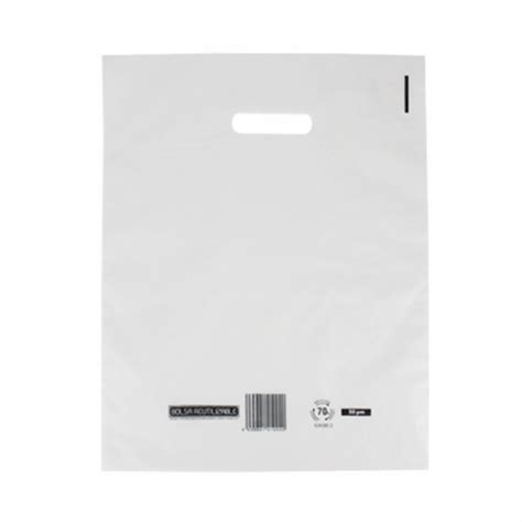 Bolsa de Plástico Troquelada Blanca 35x45 Caja 100 Unidades Murex