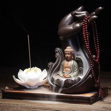 Beautiful Buddhist Backflow Incense Holder Buddha Decor Incense Holder Incense