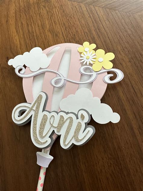 Custom Hot Air Balloon Birthday Cake Topper Baby Shower Cake Topper First Birthday Cake