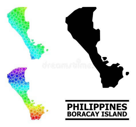 Gradiente Arcoiris Estelar Mosaico Mapa Del Collage De La Isla Boracay