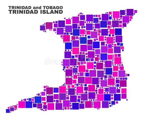 Mapa De Islas De Mosaico De Trinidad Y Marcas De Agua De Bloqueo De