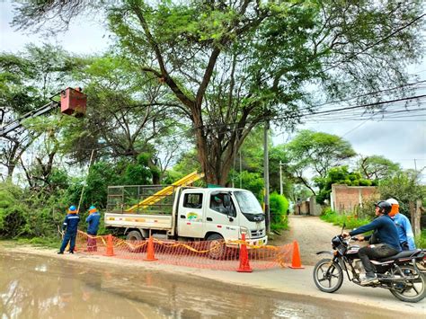 Enosa realiza poda de árboles para evitar accidentes en periodo de