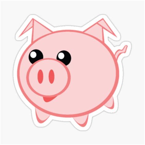 "Cute cartoon pig" Sticker for Sale by LKzeus | Redbubble