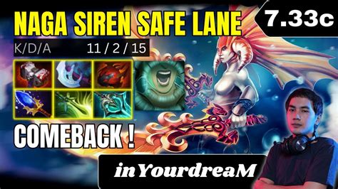 Patch 7 33c InYourdreaM Naga Siren Safe Lane Gameplay Dota 2 Full