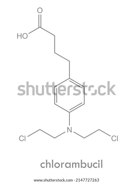 Chlorambucil Structure Chemotherapy Drug Molecule Used Stock Vector ...