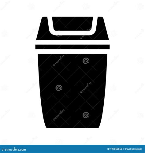 Icono De Glifo De Cubo De Basura Ilustración Negra Ilustración Del