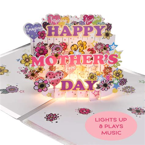 Buy 100 Greetings Lights And Music Mothers Day Pop Up Card Sings Mamma