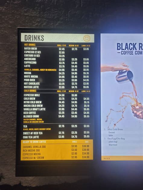 Menu At Black Rifle Coffee Company Layton