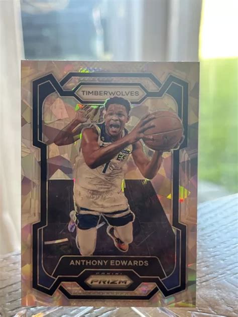 2023 24 PANINI PRIZM Anthony Edwards argent glace fissurée EUR 0 92