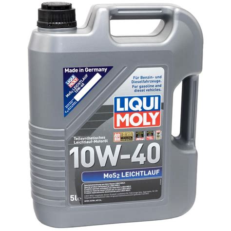 Motoröl MOS2 Leichtlauf 10W 40 LIQUI MOLY 5 Liter mit Ölfilter SM 46 95