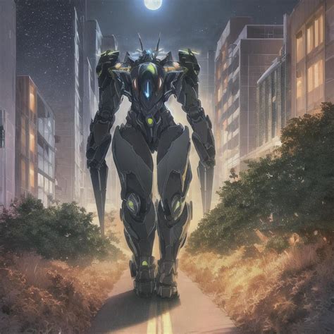 Large Mech Walking Through Cityscape Sci Fi Wide OpenArt