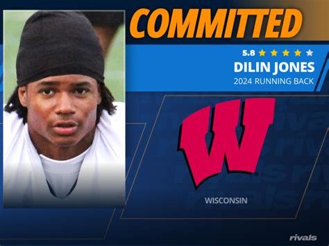 Wisconsin Football Adds Commitment From 4 Star Rb Dilin Jones Rivals