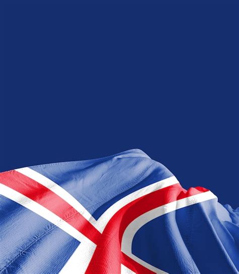 Premium Photo Iceland National Flag Waving In The Sky