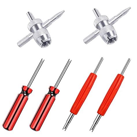 Riseuvo 6Pcs Tire Valve Stem Removal Tool Single And Double Heads