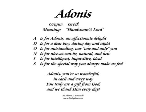 Meaning of Adonis - LindseyBoo