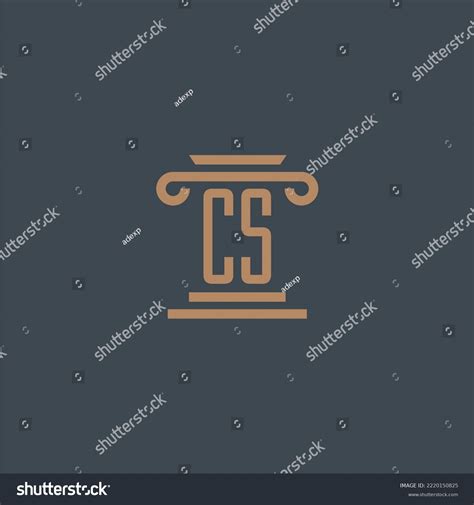 Cs Initial Monogram Lawfirm Logo Pillar Stock Vector Royalty Free