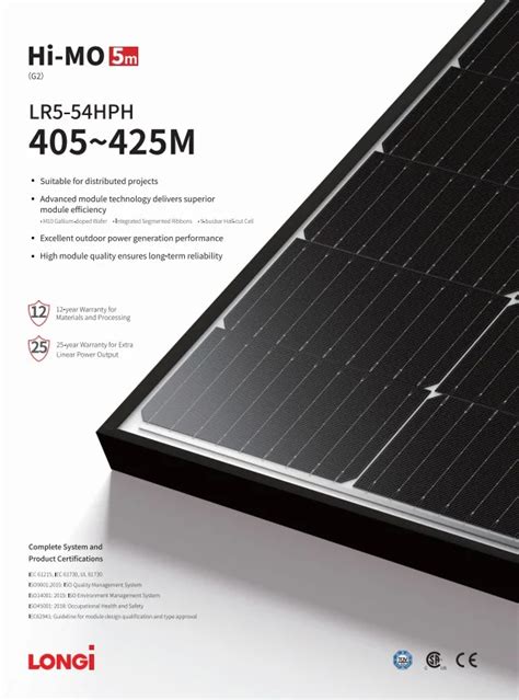 Longi Solar Panels Lr Himo Mono Pv Modules New Technology W W