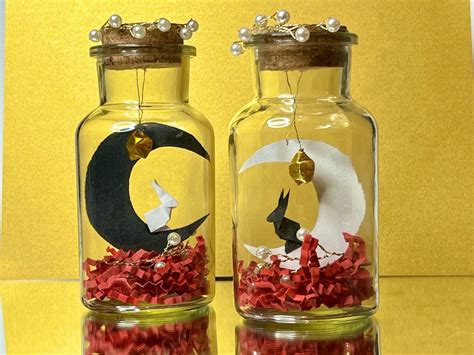 Lunar New Year, Origami Bunny, Star and Moon, Bottled Gift, Cute Home ...