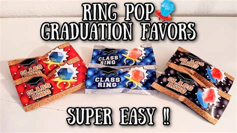 Class Ring Ring Pop Graduation Party Favors Super Easy Template