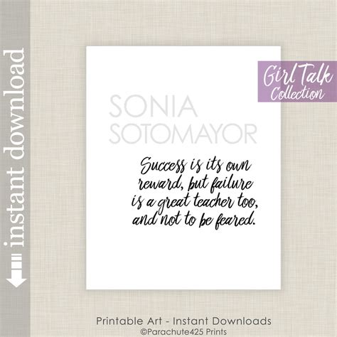 Sonia Sotomayor Inspirational Quote Printable Success and - Etsy