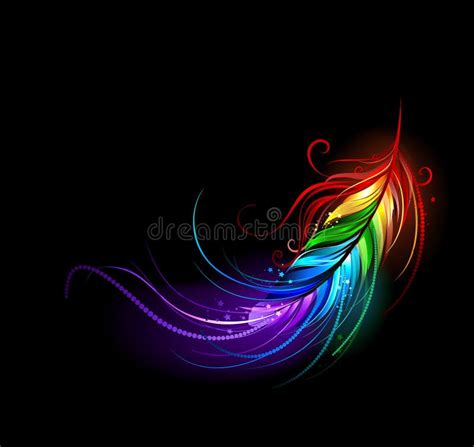 Símbolo Del Infinito Con La Pluma Del Arco Iris Ilustración Del Vector