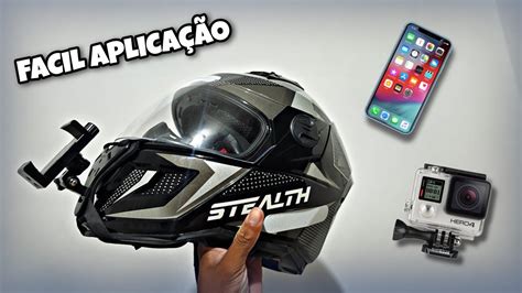 COMO COLOCAR SUPORTE DE GO PRO NO CAPACETE STEALTH Pro Tork YouTube