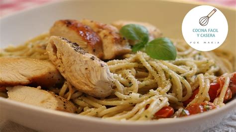 Pasta Con Salsa Al Pesto Y Pollo Como Preparar Unos ESPAGUETIS AL