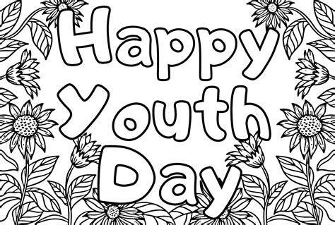 Happy Youth Day Coloring Page Free Printable Coloring Pages