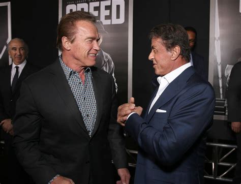 Arnold Schwarzenegger Und Sylvester Stallone Schnitzen Gemeinsam