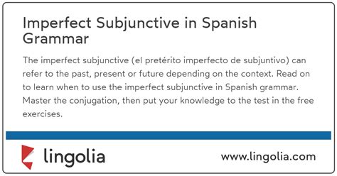 Imperfect Subjunctive In Spanish Grammar